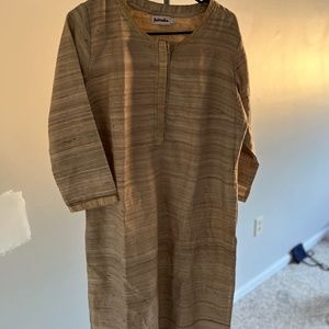 Indian silk khaki  kurta for sale
